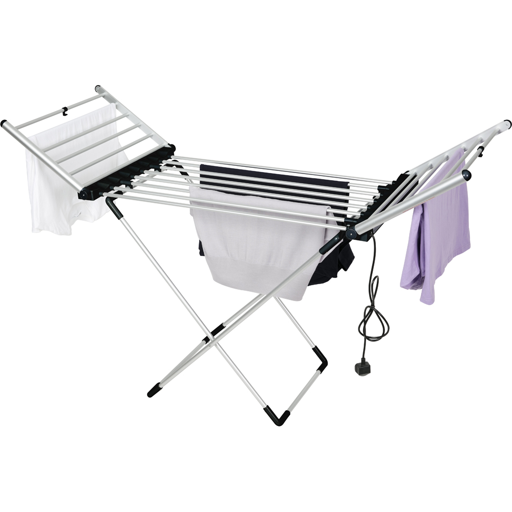 Groundlevel Extra Large 20 Bar Heated Electric Winged Airer with Timer and Cover Image 4