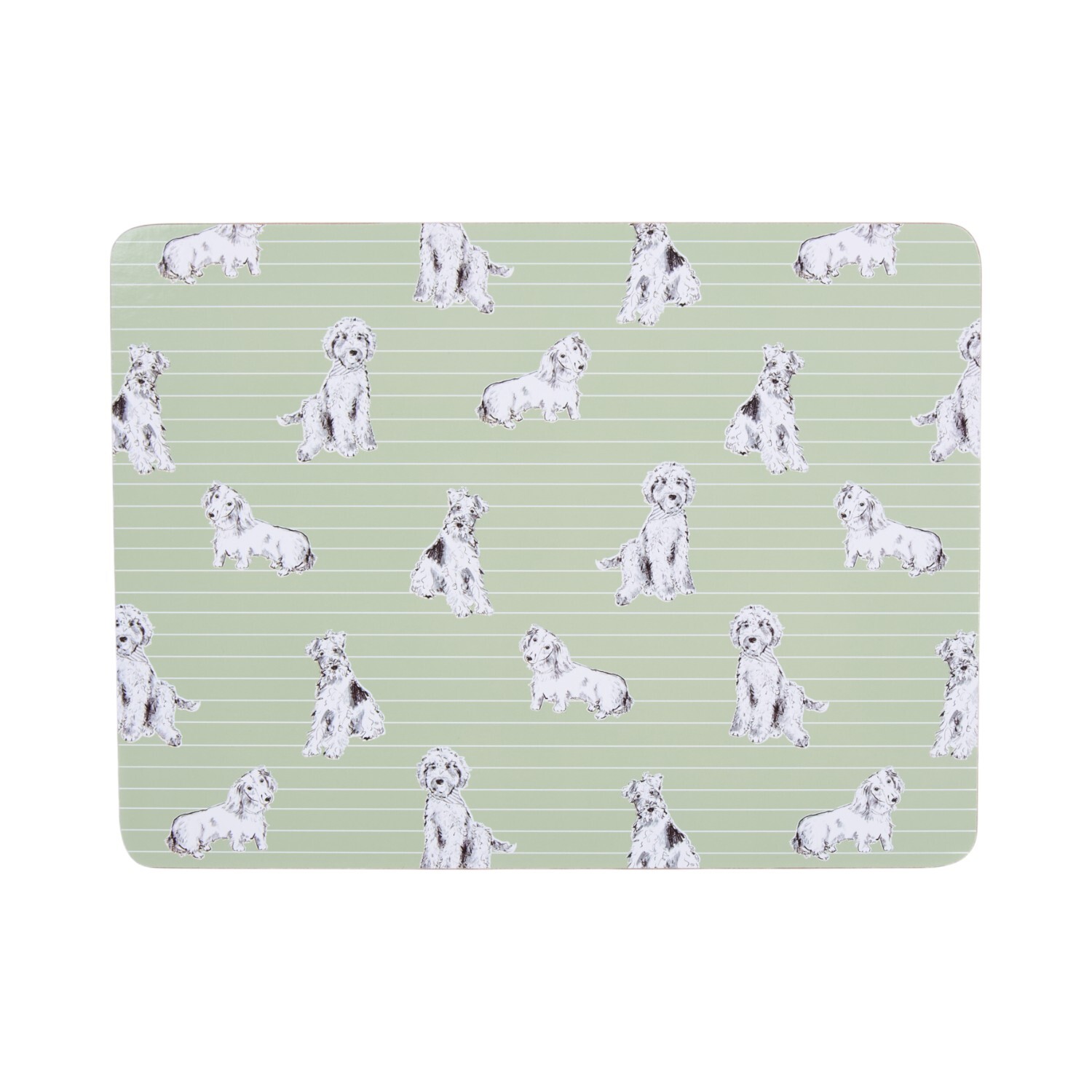 Pack of 6 Waggy Tails Placemats Sage Green Image 4