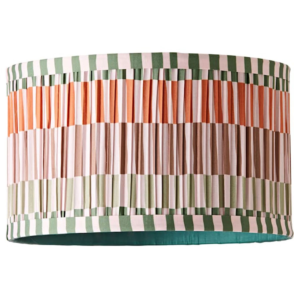 ValueLights Rae Natural Stripe Pleated Small Ceiling Drum Lamp Shade Image 1