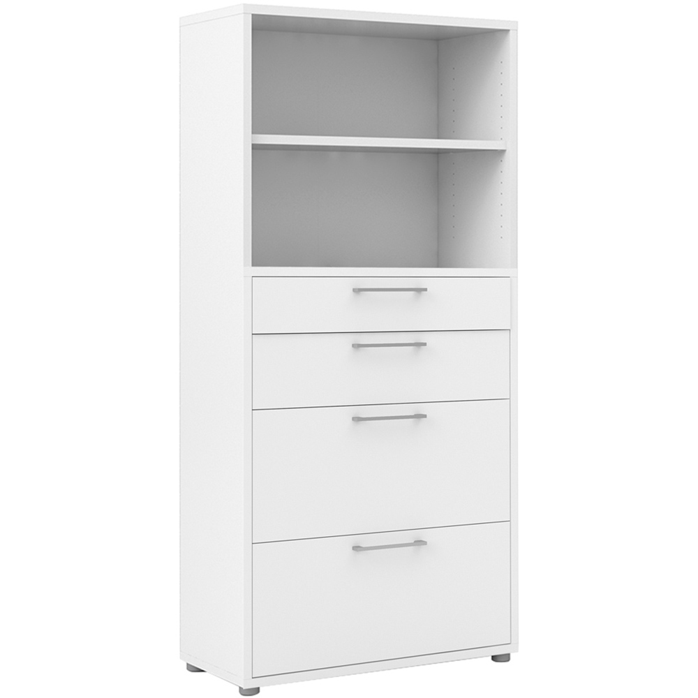 Florence 4 Drawer White Bookcase Image 2