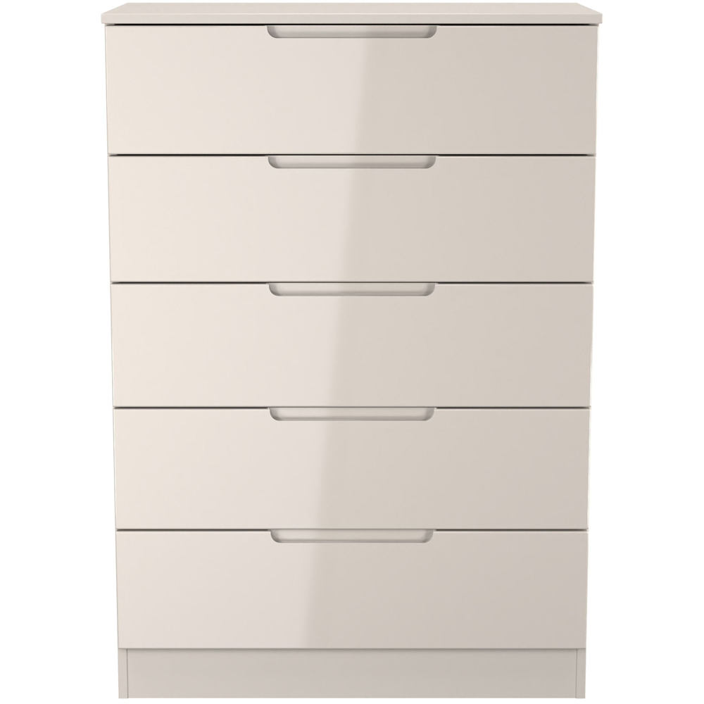 Crowndale Milan 5 Drawer Kashmir Gloss and Kashmir Chest of Drawers Ready Assembled Image 3