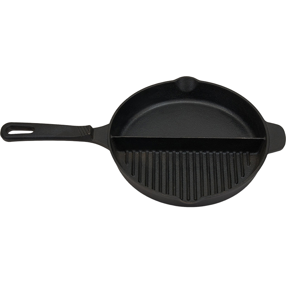 Living and Home 2-in-1 Divided Cast Iron Skillet Image 2