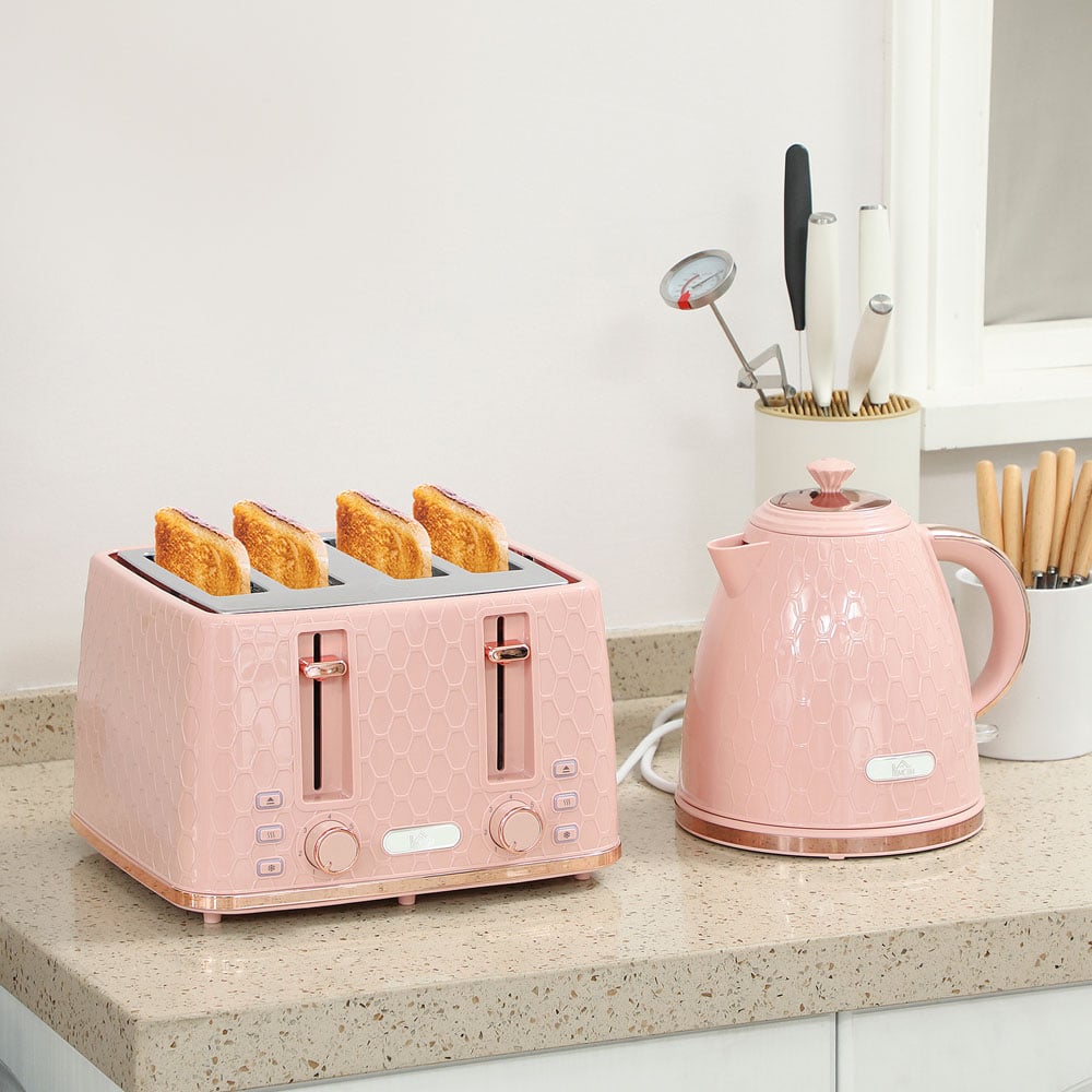 HOMCOM Blue 800-180V70BU 1.7L Kettle and 4 Slice Toaster Set Image 2