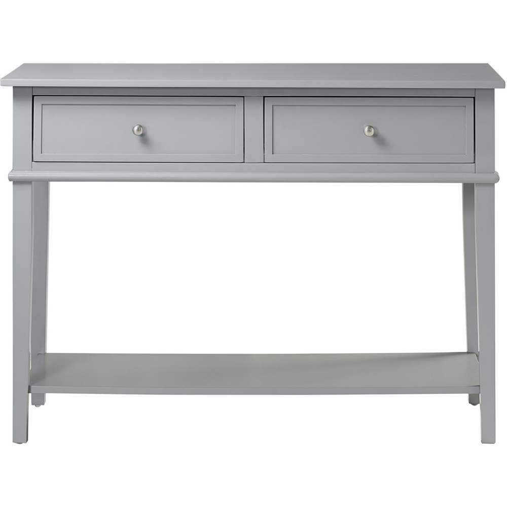 Dorel Franklin 2 Drawer Single Shelf Grey Console Table Image 3