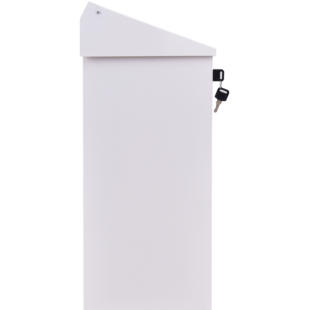 Costway White Wall Mounted Steel Lockable Letter Box Image 9