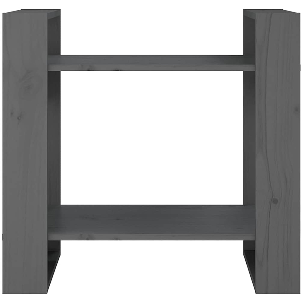 vidaXL 2 Shelf Grey Solid Pine Wood Bookcase Image 3