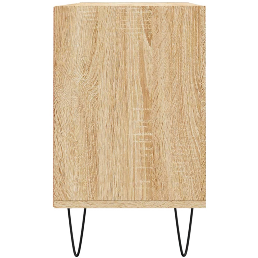 vidaXL 6 Open Shelf Sonoma Oak TV Cabinet with Black Metal Legs Image 5