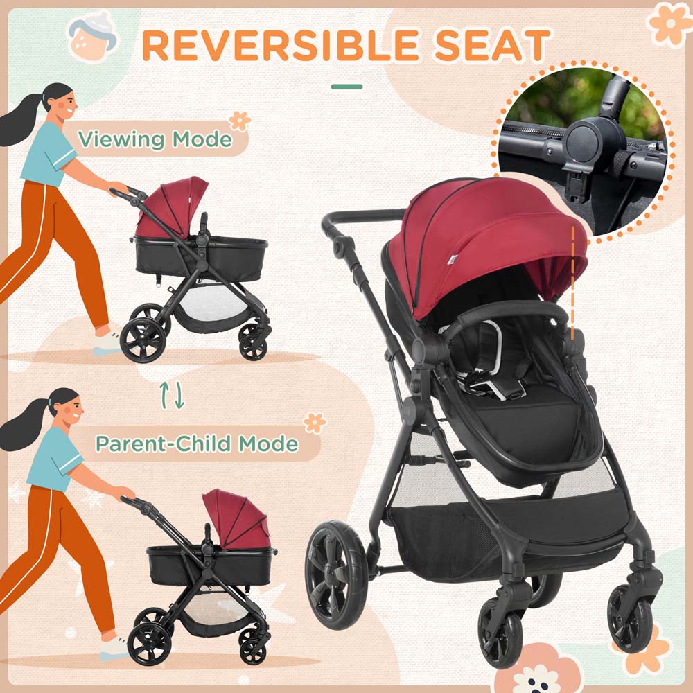 Portland Red Baby Pushchair Stroller Image 4