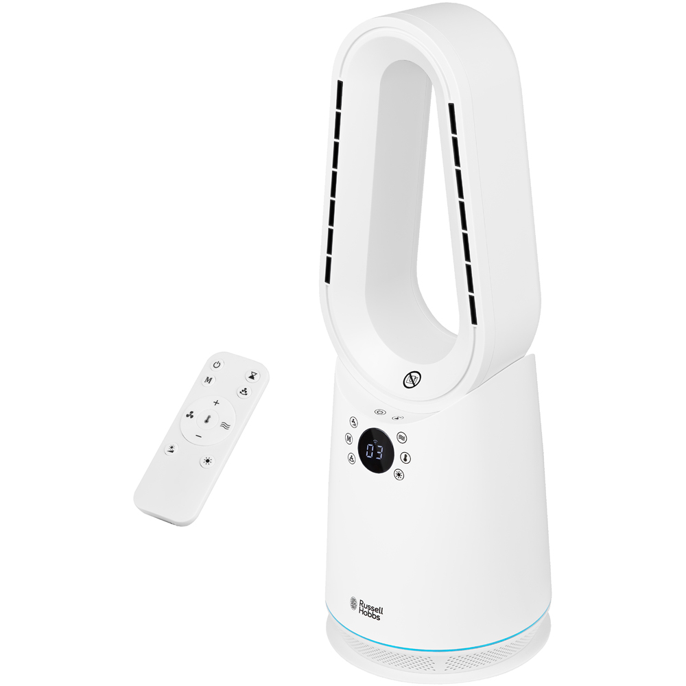 Russell Hobbs RHCBLDL3IN1W-SMT White Compact Smart Bladeless Heat and Cool Fan Image 2