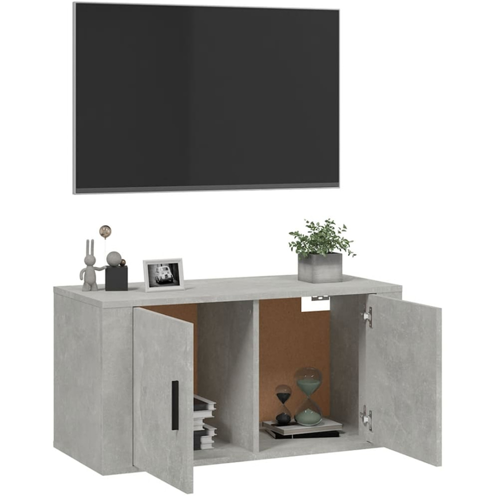 vidaXL 2 Door Concrete Grey Wall Mounted TV Cabinet Image 5