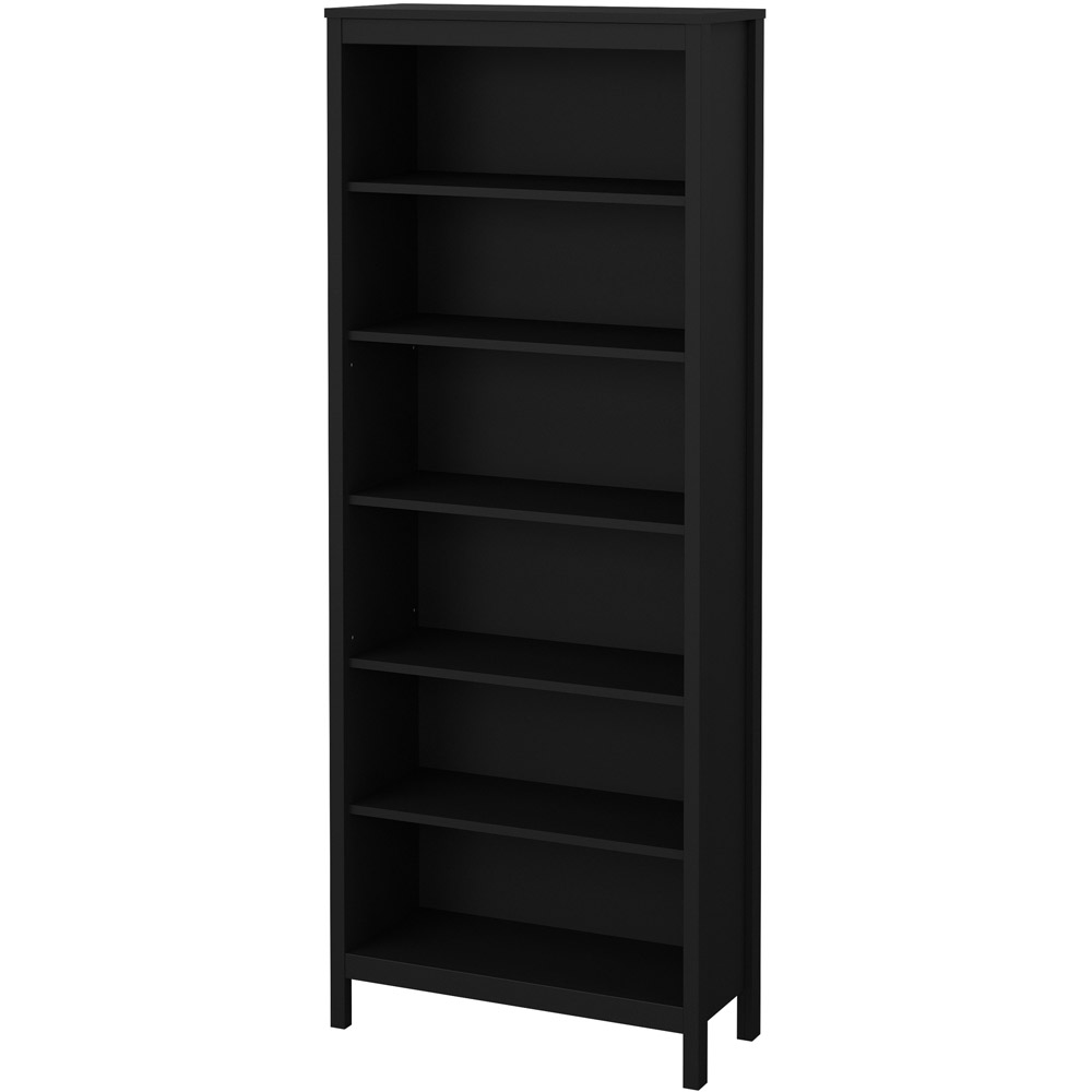 Florence Madrid 6 Shelf Black Bookcase Image 3