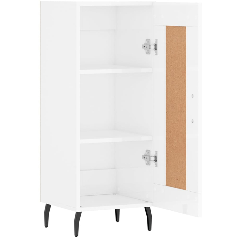 vidaXL Single Door High Gloss White Sideboard Image 6