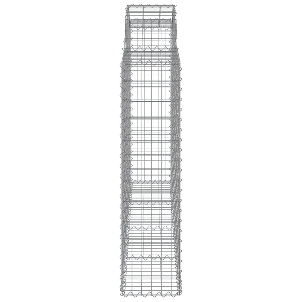 vidaXL Silver Galvanised Iron Arched Gabion Basket 200 x 30 x 120/140cm 3 Pack Image 3