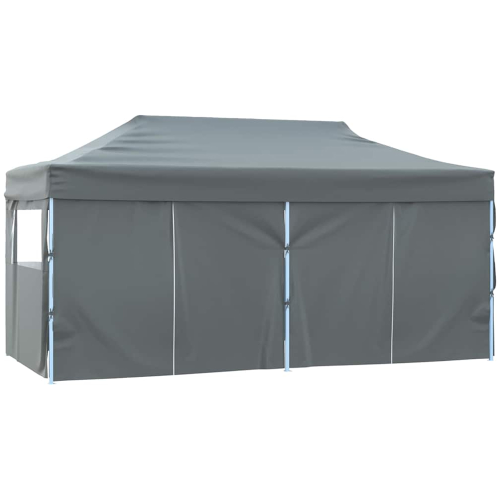 vidaXL 3 x 6m Anthracite Steel Foldable Party Tent with 4 Sidewalls Image 4