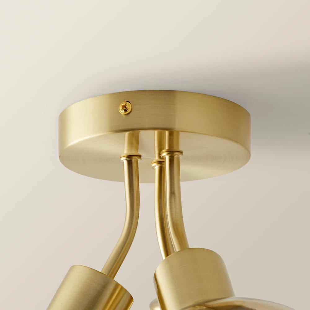 ValueLights Bellamy Brushed Gold Bubble Cluster Flush Ceiling Light and Bulbs Image 5
