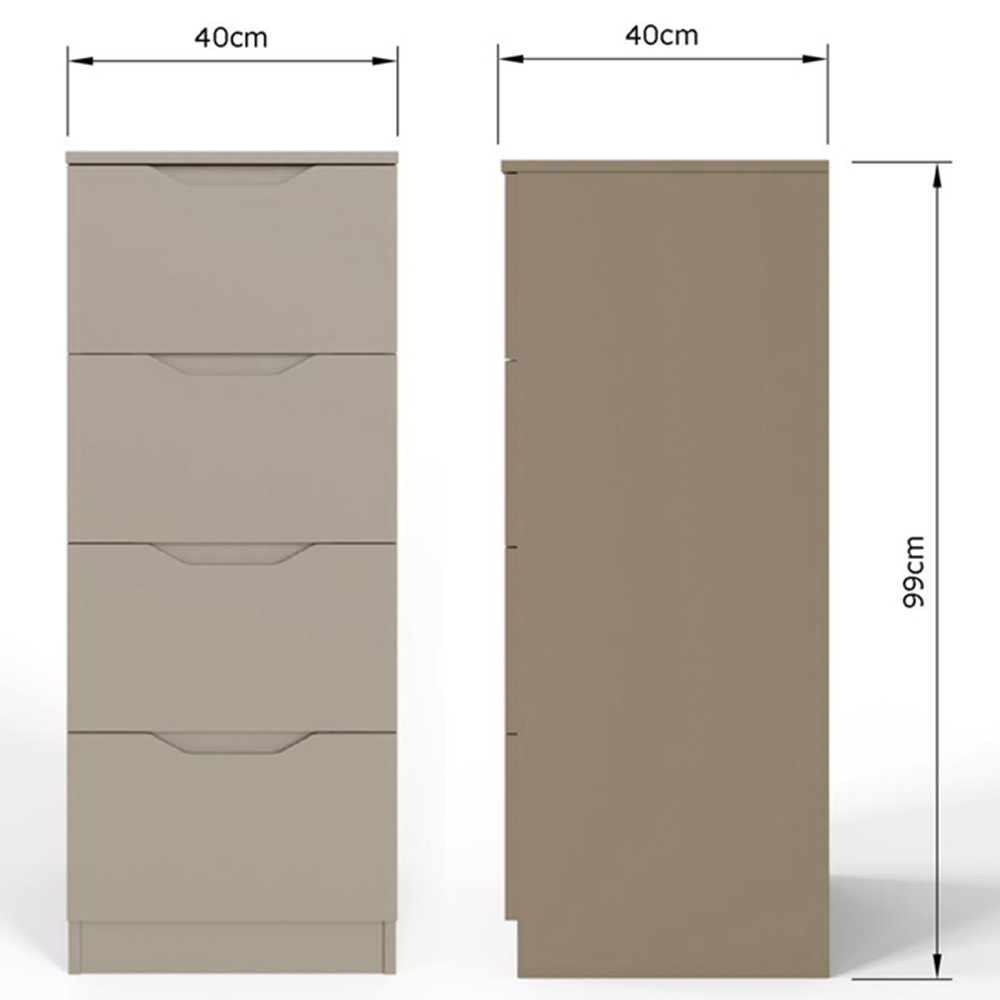 FWStyle Luno 4 Drawer Putty Modern Chest of Drawers Image 7