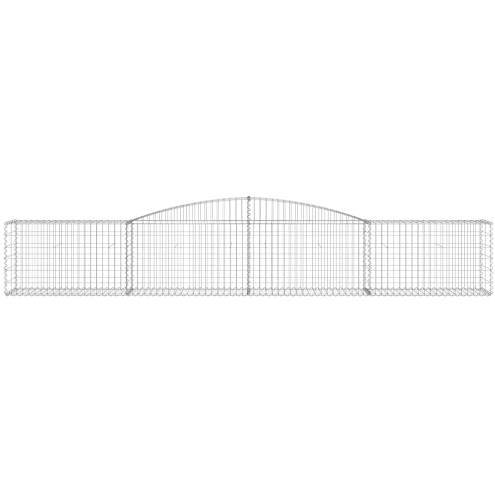 vidaXL Silver Galvanised Iron Arched Gabion Basket 400 x 50 x 60/80cm 20 Pack Image 4