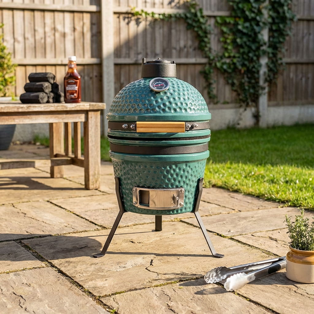 Teal Ceramic Egg Oven BBQ Image 6