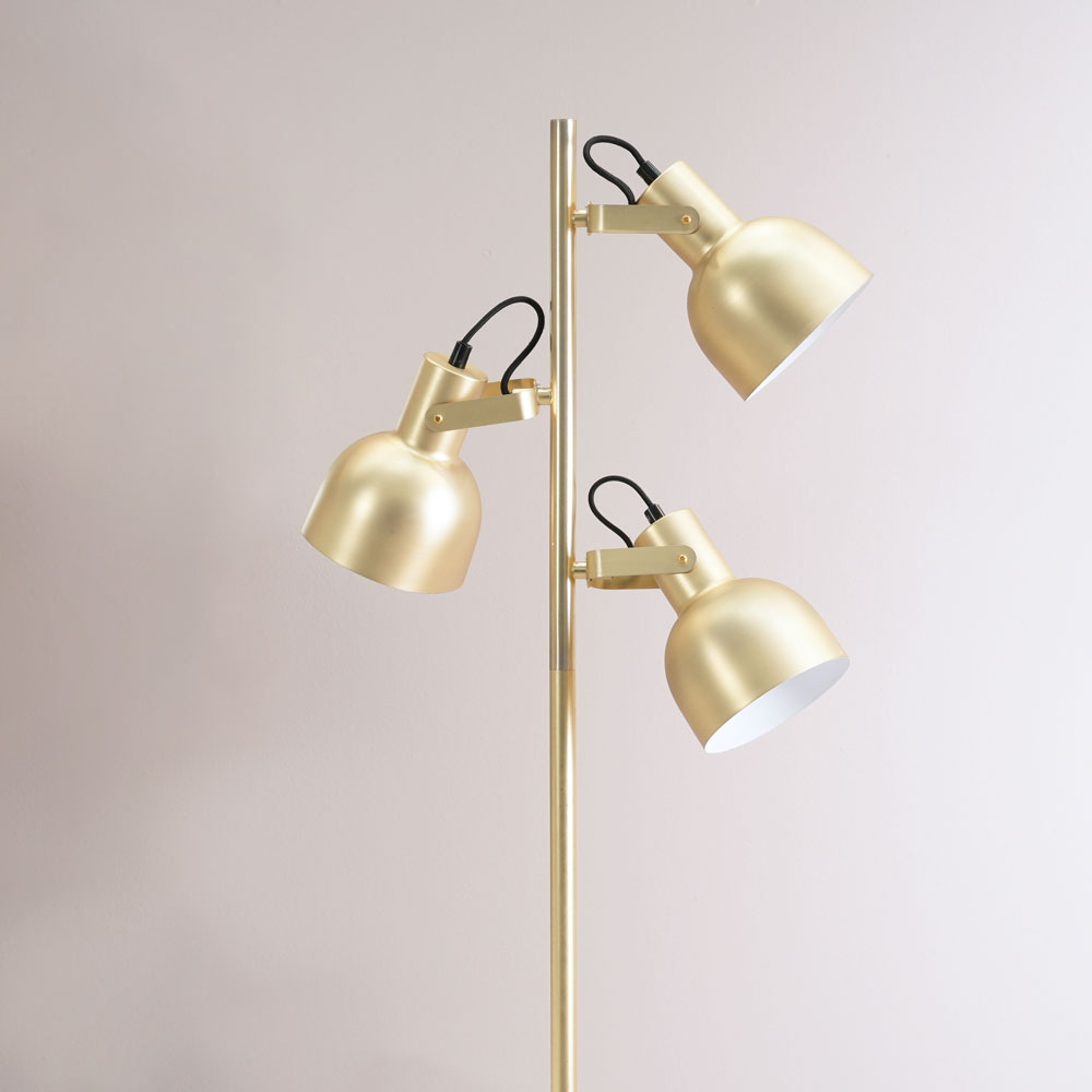 ValueLights Albie Gold 3 Way Adjustable LED Floor Lamp Image 4