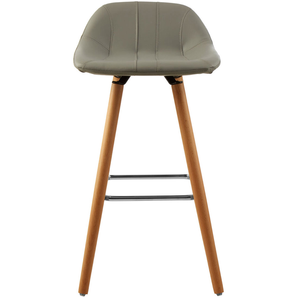 Premier Housewares Stockholm Grey Faux Leather Bar Stool Image 2