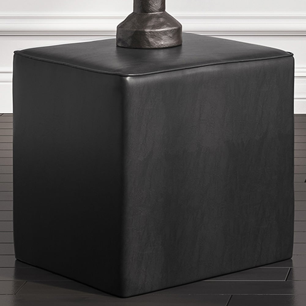 Bronx Black Faux Leather Side Table Image 1