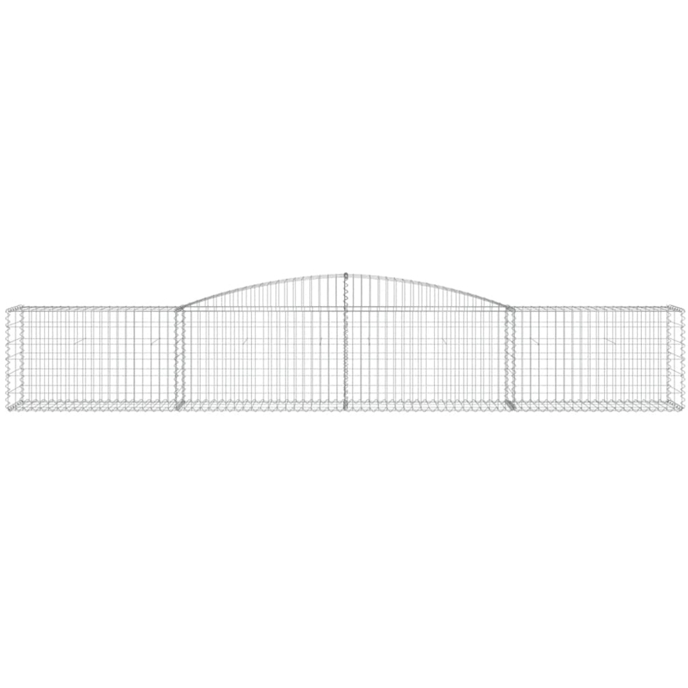 vidaXL Silver Galvanised Iron Arched Gabion Basket 400 x 50 x 60/80cm 25 Pack Image 2