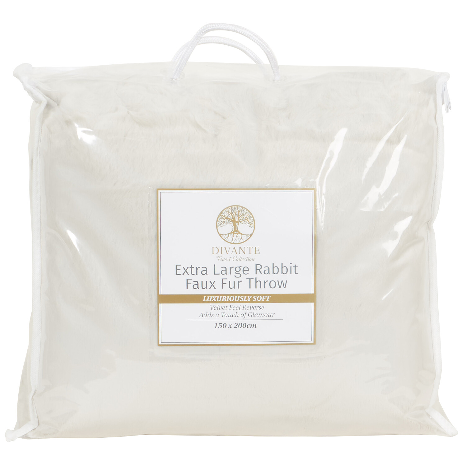 Rabbit Faux Fur Throw - Champagne / Extra Large Image 1