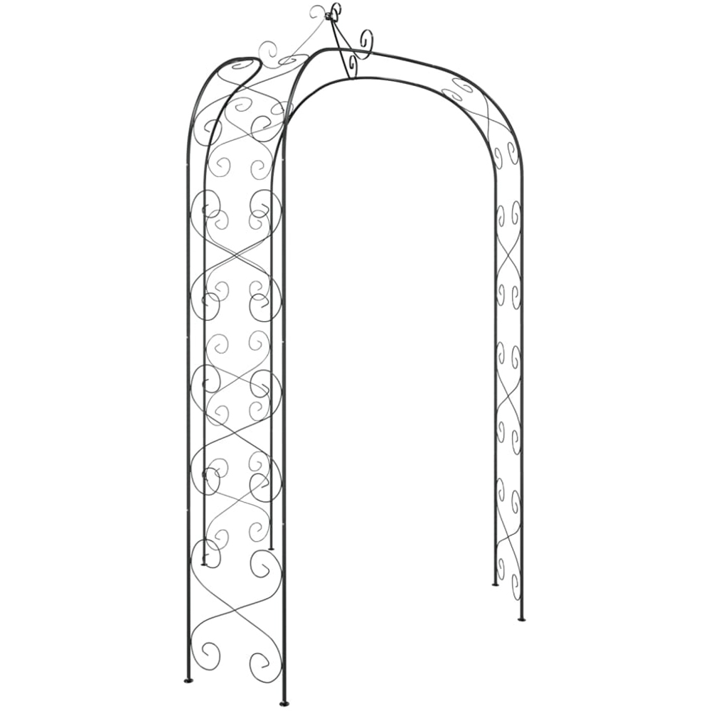 vidaXL Black Steel Garden Arch 180cm Image 4