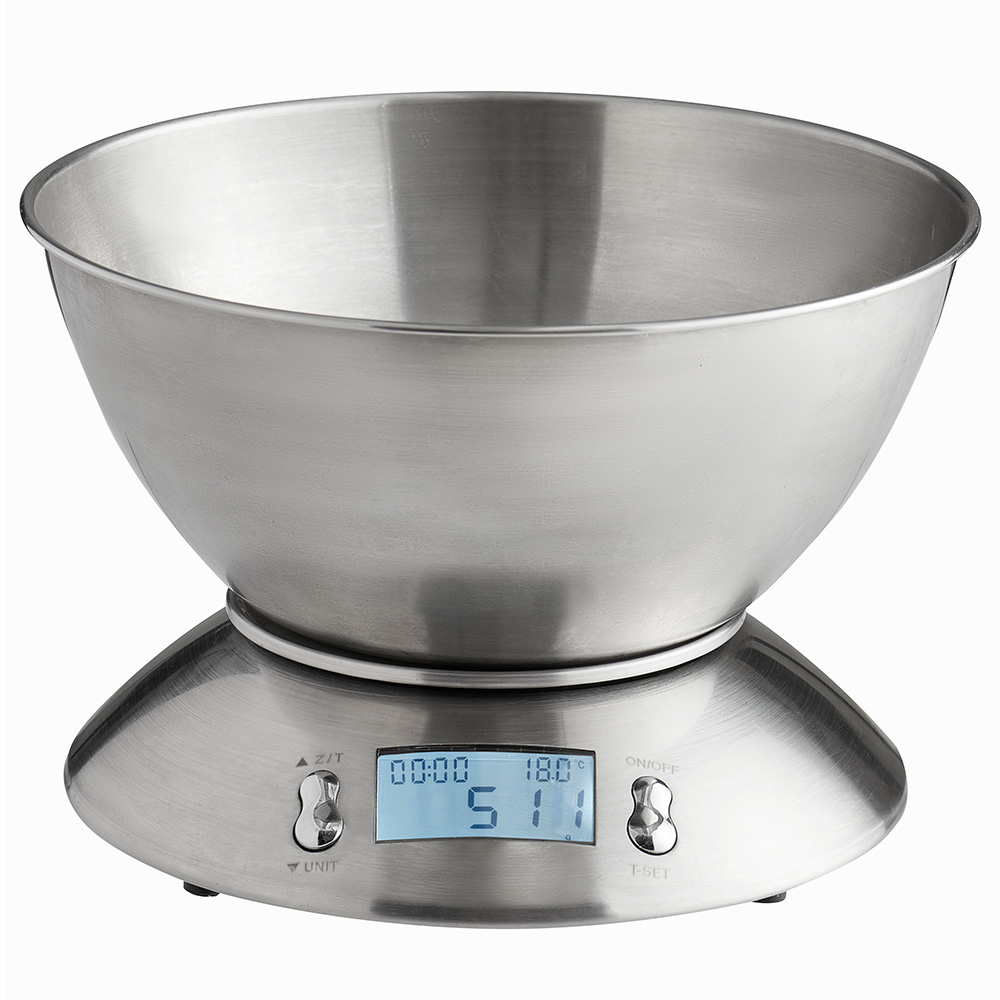 Wilko Stainless Steel Electronic Kitchen Scales Image 1