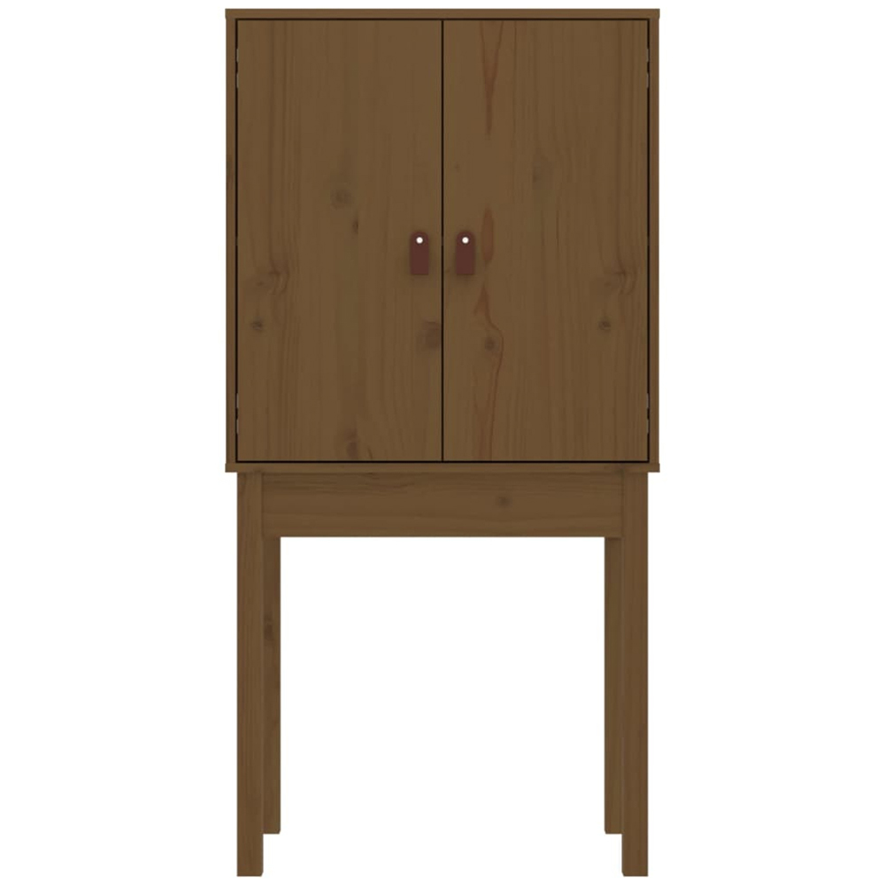 vidaXL 2 Door 2 Shelf Honey Brown Solid Wood Pine Highboard Image 3