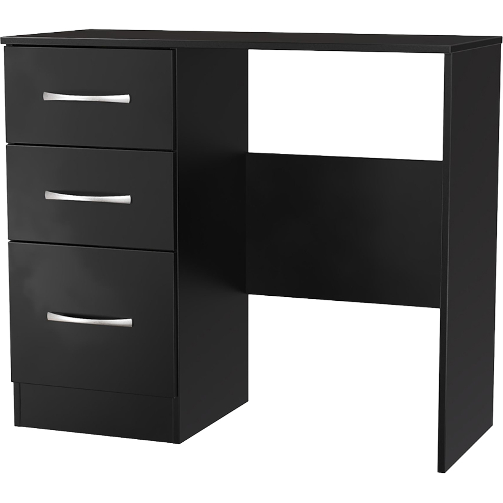 Crowndale Avon 3 Drawer Black Matt Dressing Table Ready Assembled Image 4