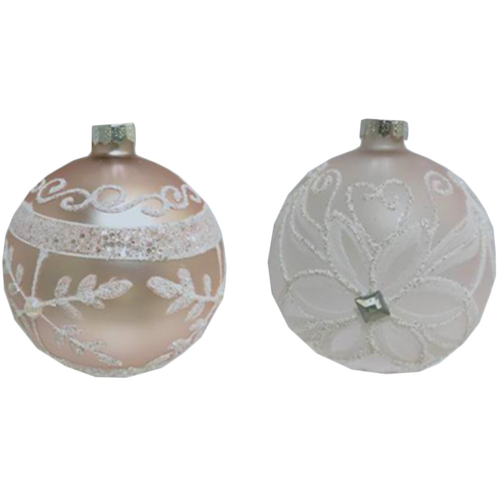 Blush Pink & White Bauble Image