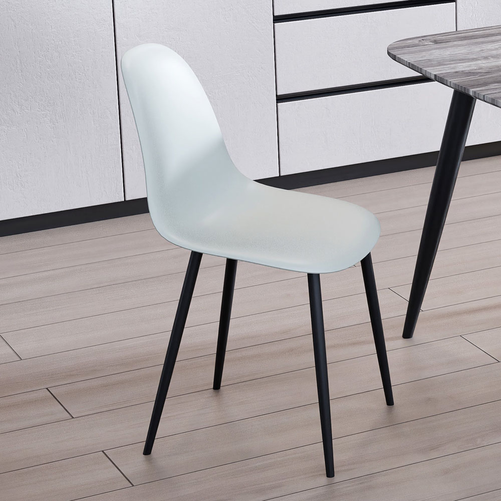 Core Products Aspen Set of 2 Light Grey and Black Curved Dining Chair Image 5