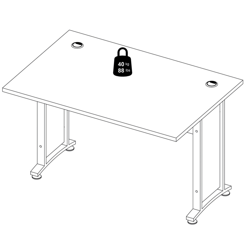 Florence Wooden and Steel 120cm Desk White and Silver Grey Image 8