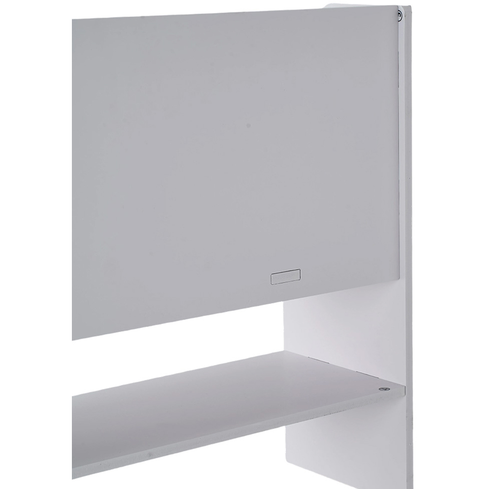Living and Home 2 Shelf White Desktop Storage Shelf with Raised Base and Angled Compartments Image 4