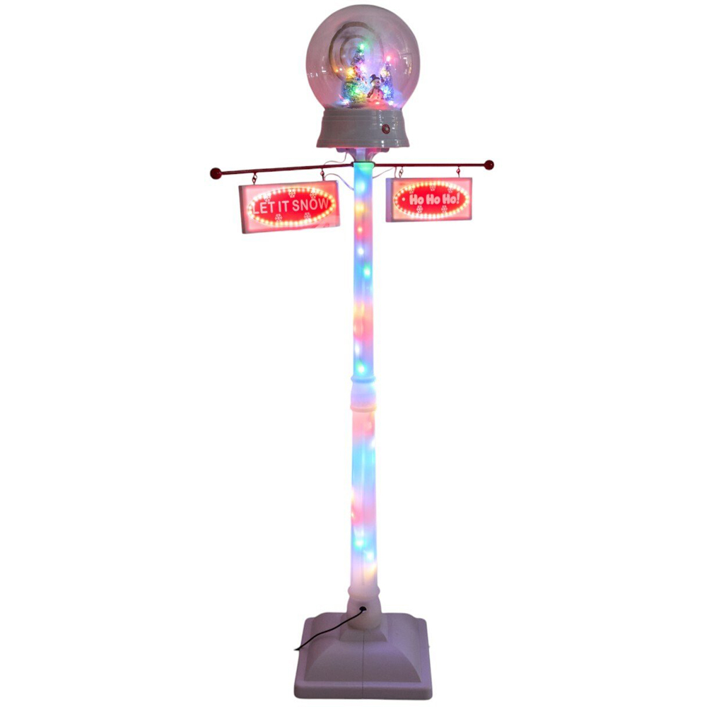 Snowing LED Christmas Lantern White Image 11