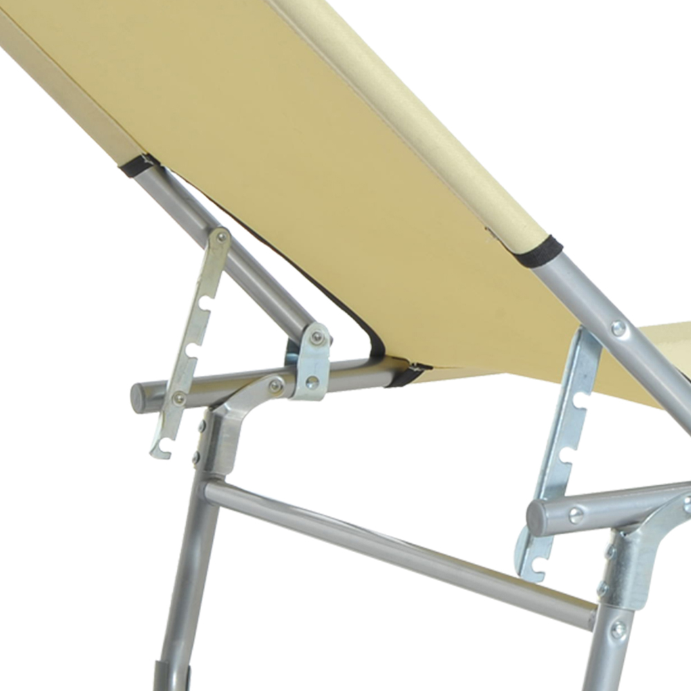 Outsunny Beige Folding Sun Lounger Image 5