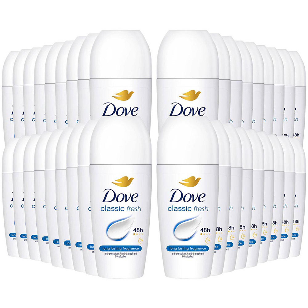 Dove Classic Fresh Anti-Perspirant Roll On 50ml 36 Pack Image 1