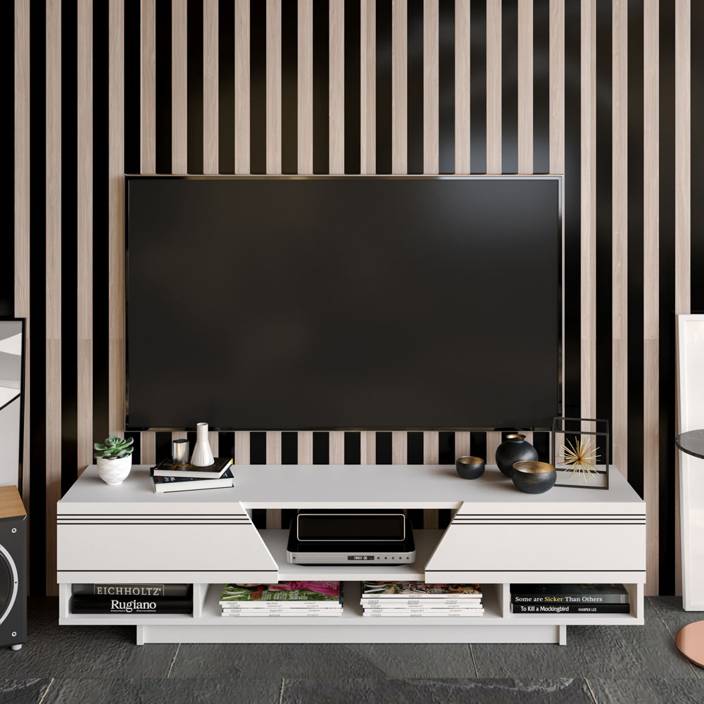 Decorotika Aspatria White TV Unit Image 4