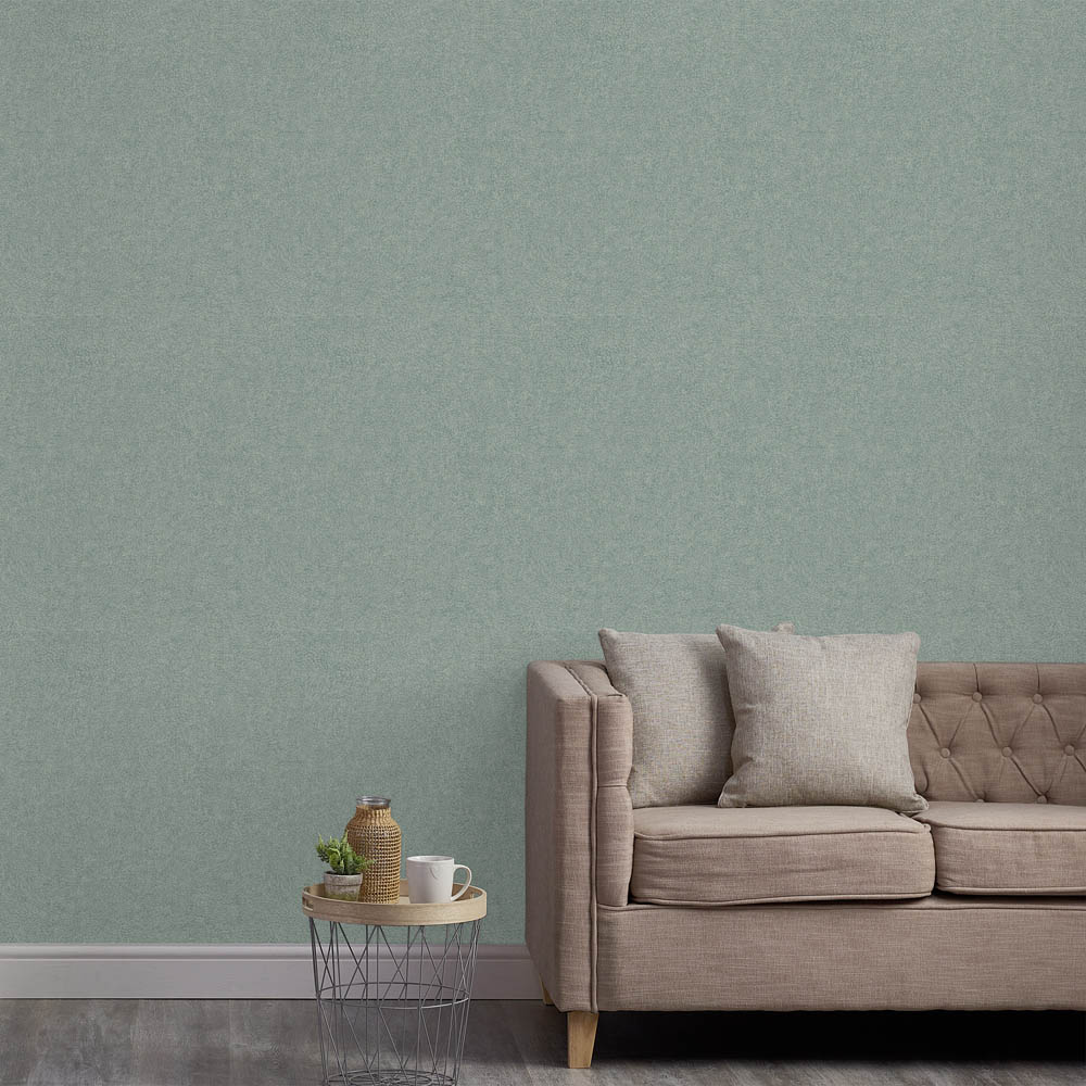Grandeco Santiago Swirled Stitch Blown Green Vinyl Wallpaper Image 3