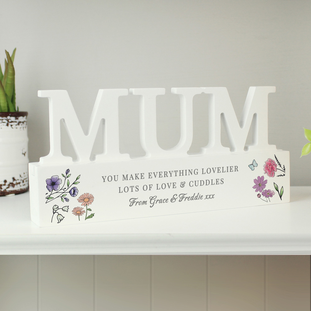 Personalised Memento Personalised Wild Flowers Mum Ornament Image 2