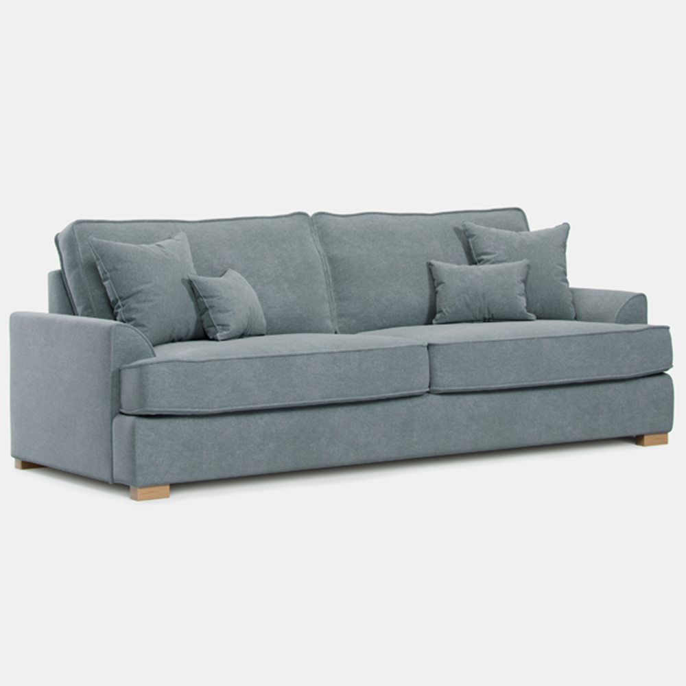 Alba City 4 Seater Fine Blue Fabric Sofa Image 2