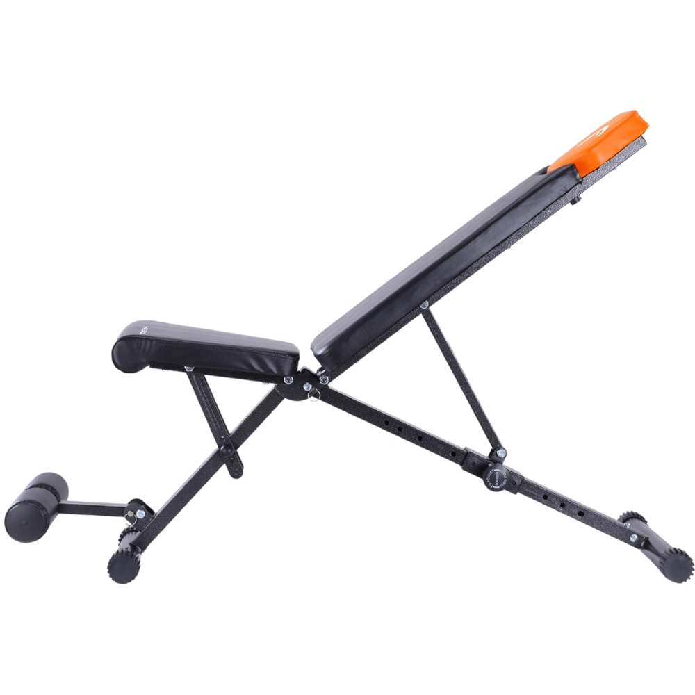 Head Black and Orange Foldable Multi-Functional Fitness Bench Image 5
