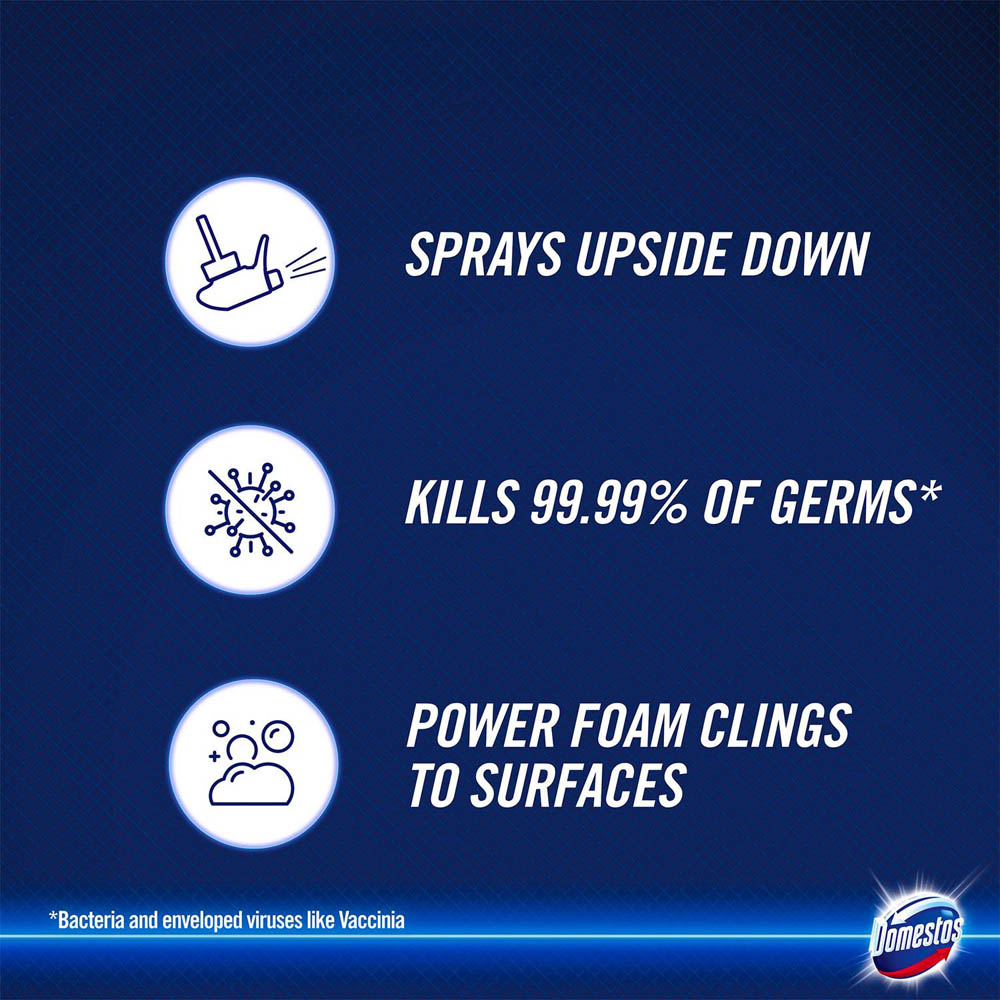 Domestos Power Foam Arctic Fresh Toilet and Bathroom Cleaner Spray 450ml 6 Pack Image 7