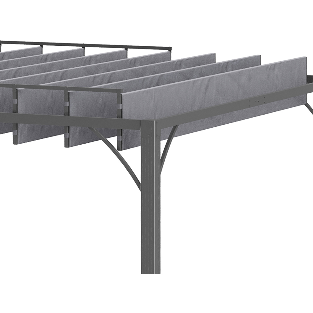 Outsunny 4 x 3m Grey Louvered Metal Pergola with Retractable Roof Image 3