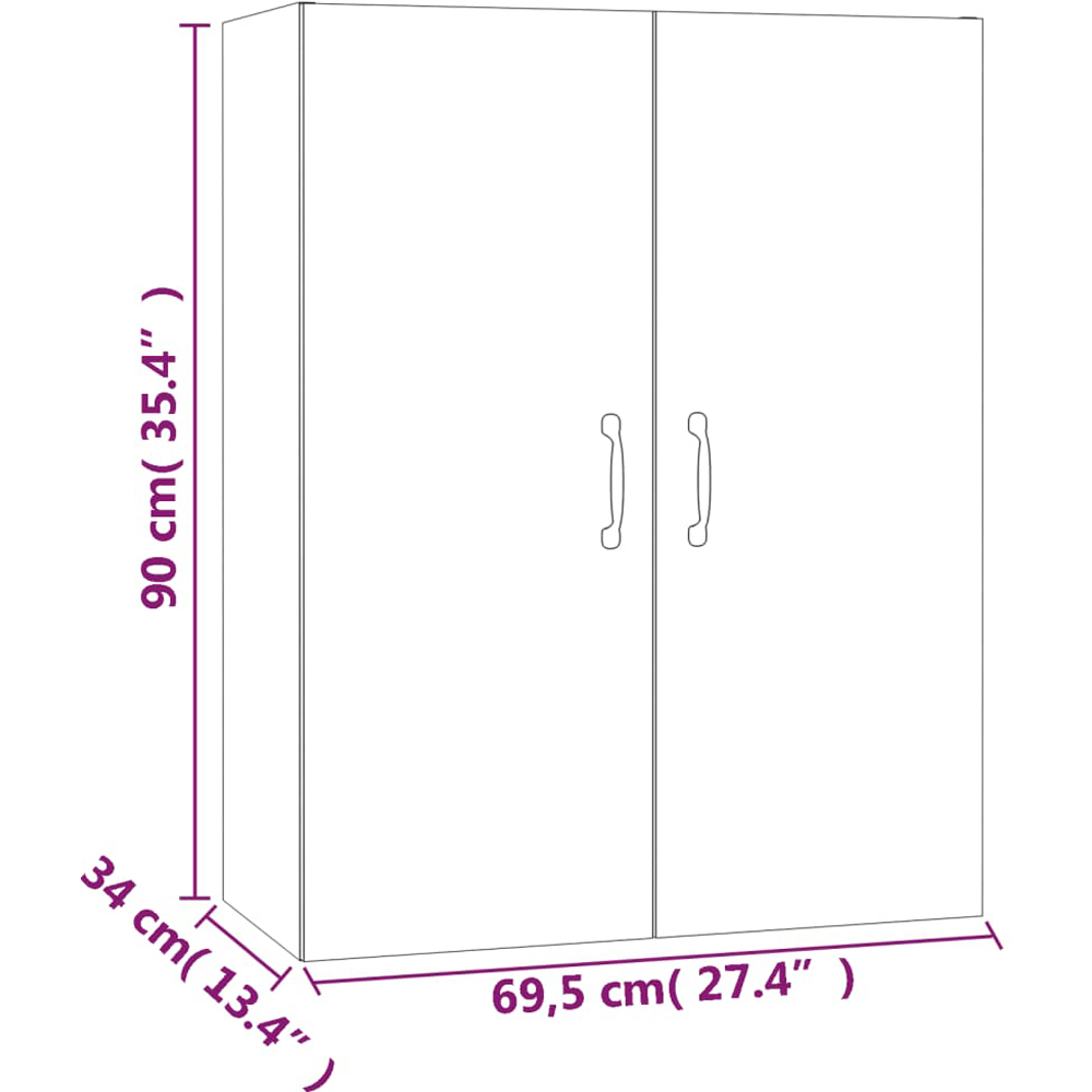 vidaXL 2 Door White Wall Cabinet Image 6