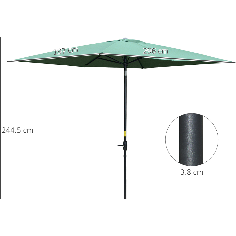 Outsunny Green Crank and Tilt Parasol 2 x 3m Image 7