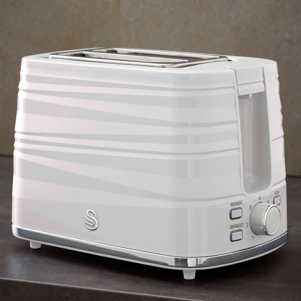 Swan Symphony EEJB247 White 2 Slice Toaster with 1.7L Kettle Set Image 2