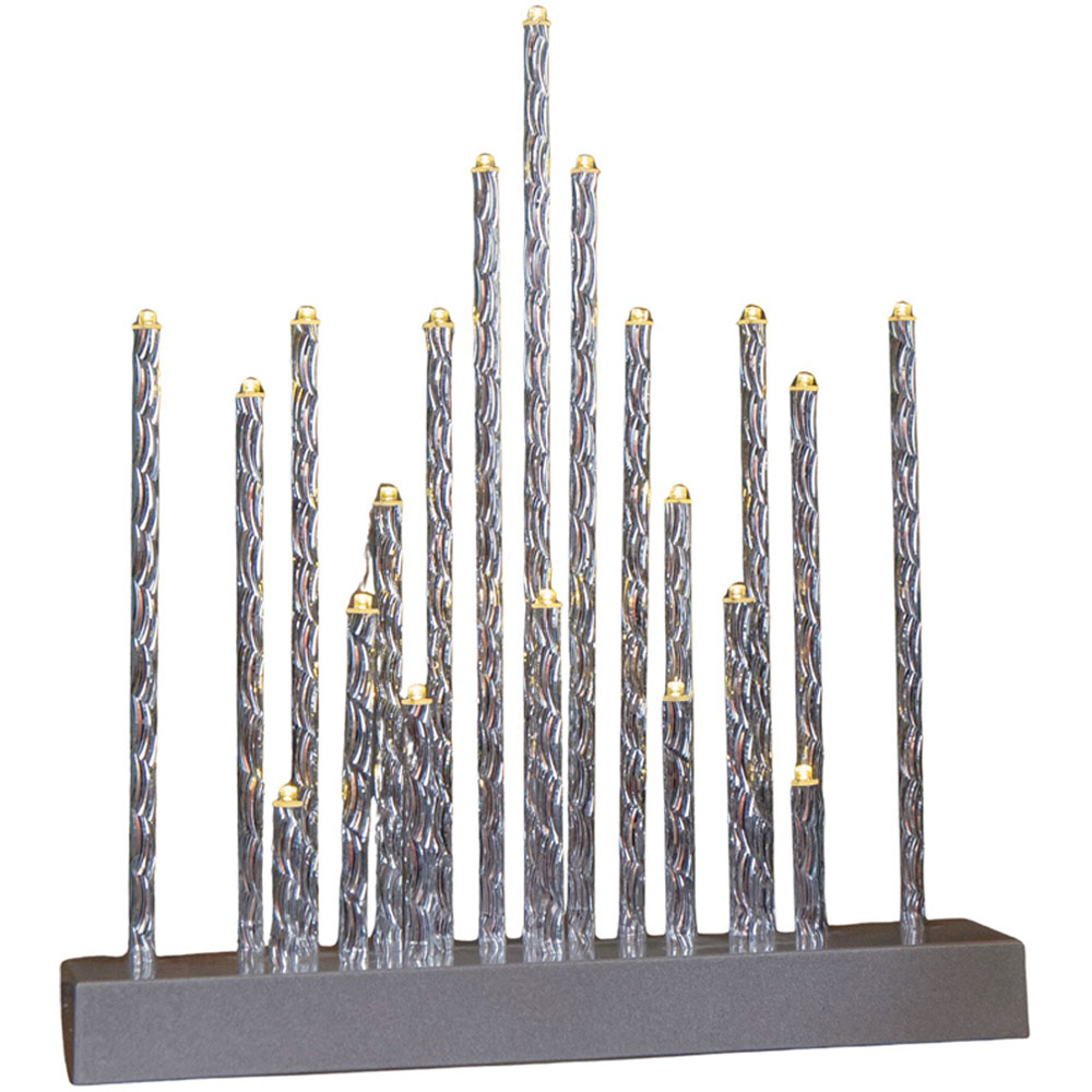 Samuel Alexander 20 Silver LED Candle Bridge 27cm Image 2