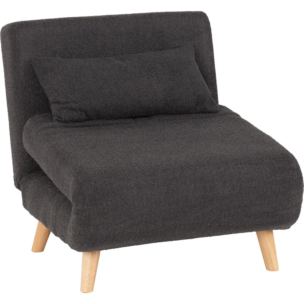 Seconique Astoria Single Sleeper Grey Boucle Fabric Chair Bed Image 2